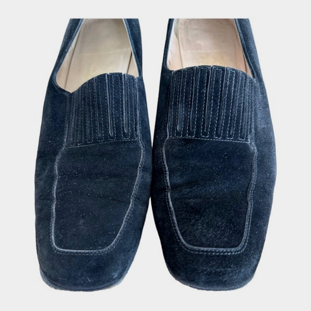 Salvatore Ferragamo Black Suede Loafers Size 9.5 - Picture 4 of 11